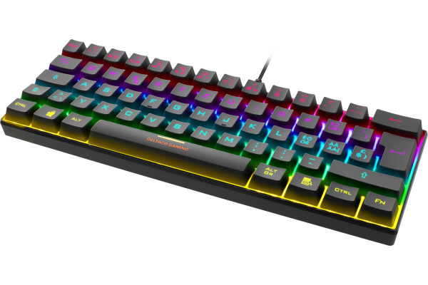 DELTACO TKL Gaming Keyboard mech RGB GAM-075-CH red switch, CH-Layout, black