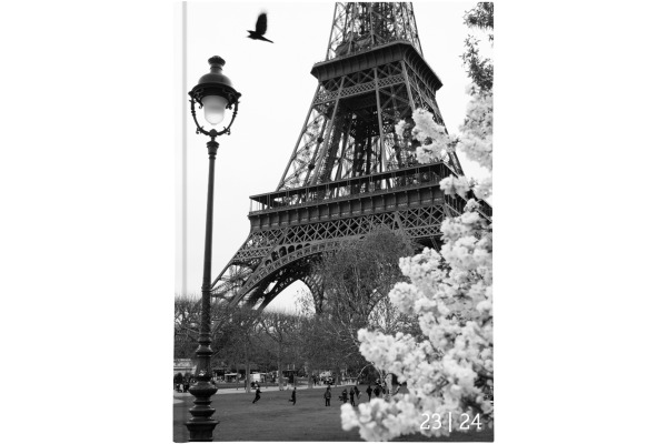 BIELLA Schüleragenda BlackWhite 23/24 806544860024 1T/1S, wattiert,FSC 12x16.5cm