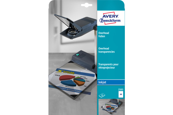 AVERY ZWECKFORM Overhead-Folien A4 2503 Inkjet, 0.11mm 10 Stk.