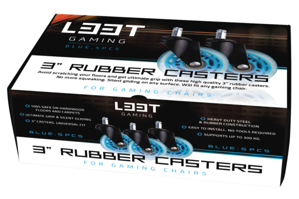 L33T Rubber wheels blue, 5-pack 160529 for L33T chairs