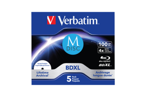 VERBATIM BD-R Jewel 100GB 43834 M-Disc IJ printable 5pcs