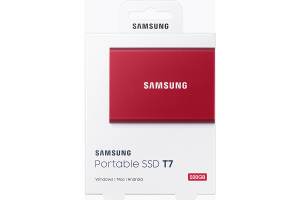 SAMSUNG MEMORY SSD Portable T7 500GB MU-PC500R/WW USB 3.1 Gen. 2 Metallic Red