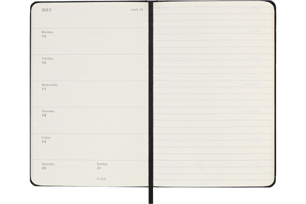MOLESKINE Wochen-Notizkalender 23/24 56598856972 18M liniert HC schwarz
