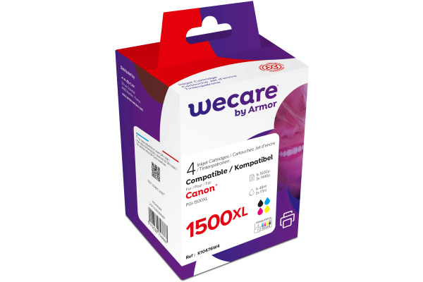 WECARE Multipack XL rebuilt BKCMY PGI-1500XL PWE z.CanonMAXIFY MB2050 48/3x17ml