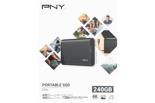 PNY Elite USB 3.1 Gen1 240GB PSD1CS1050-240-FFS Portable SSD dark-grey