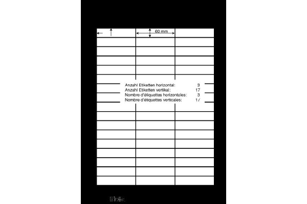 BIELLA Etiketten 60x14mm 27393200U weiss, 5 Bl. à 51Stk
