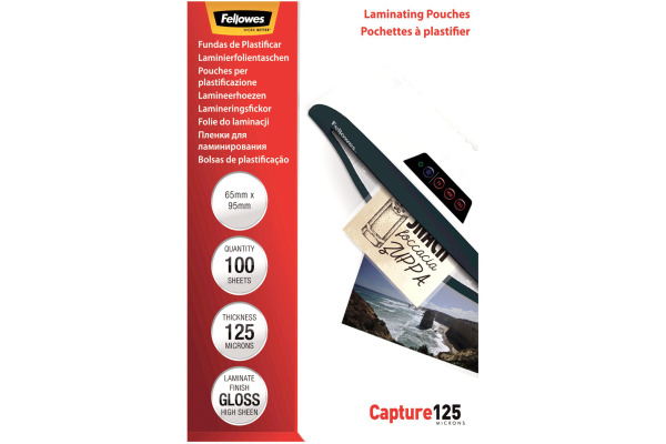 FELLOWES Laminiertasche 65x95mm 5306702 glanz, 125my 100 Stk