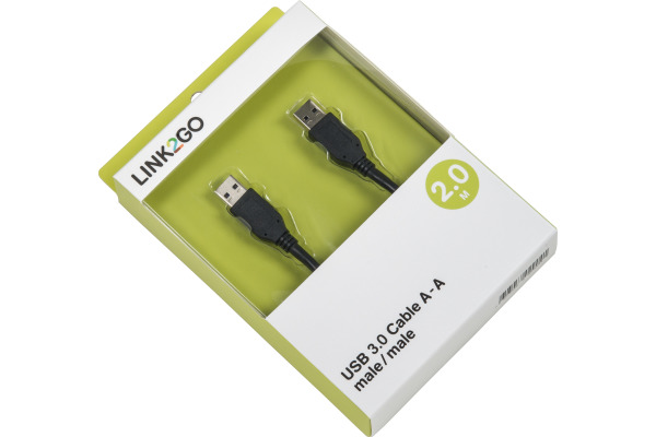 LINK2GO USB 3.0 Cable A-A US3113KBB male/male, 2.0m