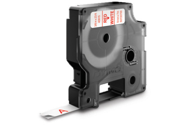 DYMO Schriftband D1 rot/weiss S0720700 9mm/7m