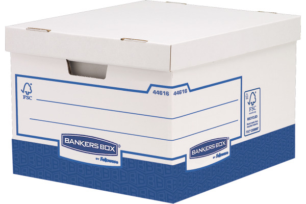 FELLOWES Archivbox Basic Heavy Duty 4461601 weiss/blau 38x28.7x43 cm