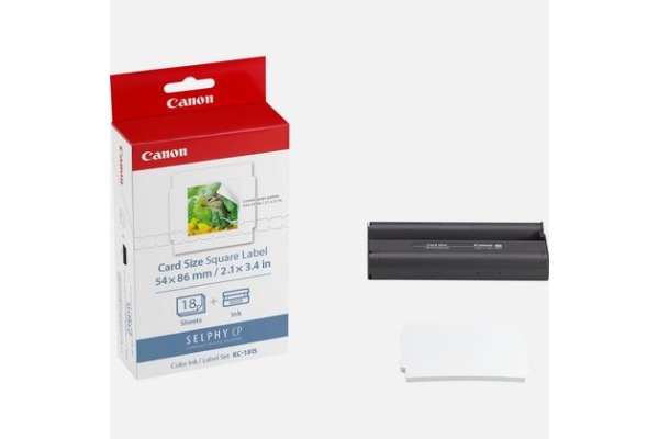 Canon Papier (54mm x 86mm) weiß farbig 18 Blatt (7429B001, KC-18IS)
