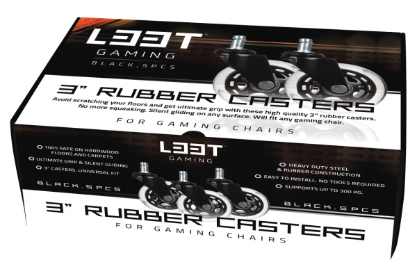 L33T Rubber wheels black, 5-pack 160528 for L33T chairs
