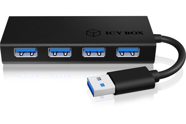 ICY BOX 4 Port Hub USB 3.0 IB-AC6104-B aluminum black