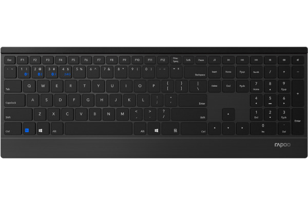 RAPOO 9500M Wireless Deskset Combo 18897 Multimode, black