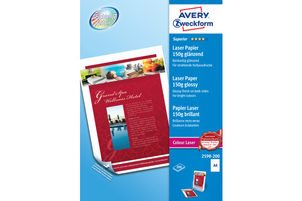 AVERY ZWECKFORM Premium Color Laser Paper A4 2598-200 150g 200 Blatt