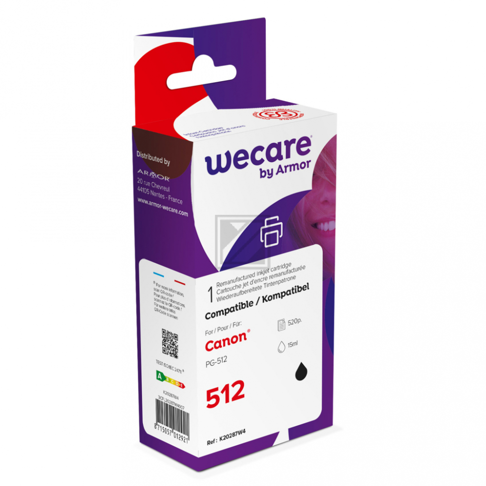 Wecare Tintenpatrone schwarz HC (K20287W4) ersetzt PG-512