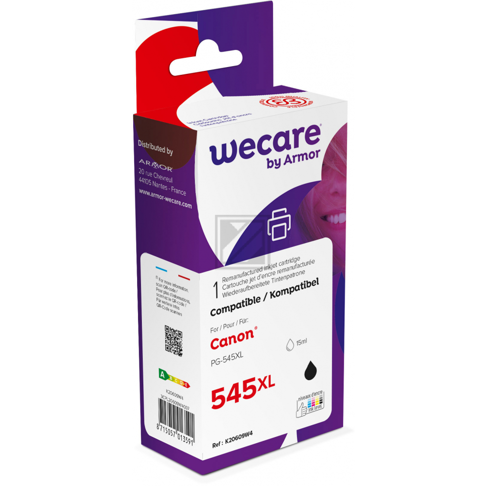Wecare Tintenpatrone schwarz (K20609W4) ersetzt PG-545XL
