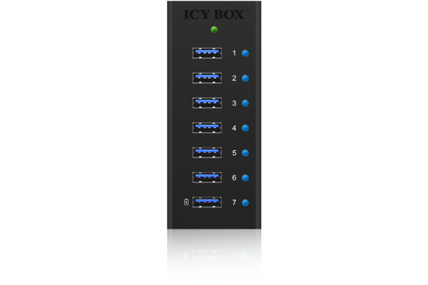 ICY BOX 7 Port Hub USB 3.0 IB-AC618 robust alluminium black