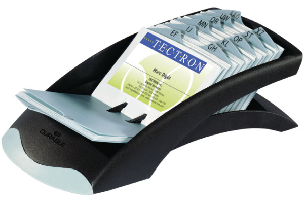 DURABLE Visitenkartenbox VISIFIX DESK 241301 schwarz,f. 200 Karten 104x72mm