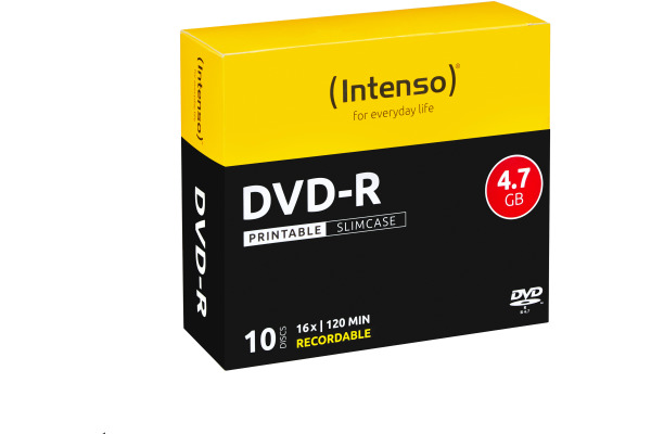 INTENSO DVD-R Slim 4.7GB 4801652 16x Printable 10 Pcs