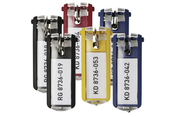 DURABLE Schlüsselanhänger KEY CLIP 195700 farbig assortiert 6 Stück
