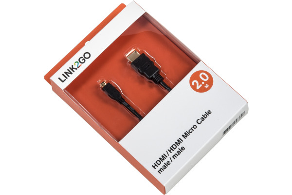 LINK2GO HDMI - HDMI Micro Cable HD3013KBB male/male, 2.0m