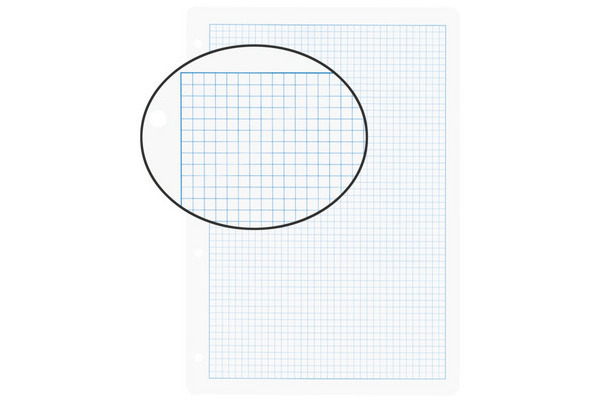 BIELLA Einlageblätter A4 45144400U weiss,kar. 4mm,4-Loch 100Bl.