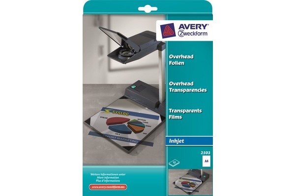 AVERY ZWECKFORM Overhead-Folien A4 2503 Inkjet, 0.11mm 10 Stk.