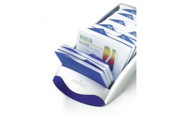 DURABLE Visitenkartenbox VISIFIX DESK 241323 silber, f. 200 Karten 104x72mm