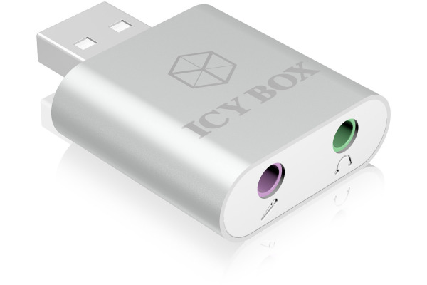 ICY BOX Head- & Microphone Adapter IB-AC527 2x 3.5 mm jack to usb 2.0