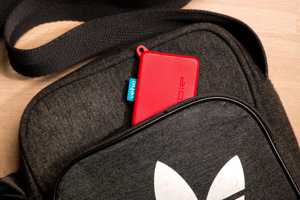 VEHO PebblePokket PowerBank 1000mAh VPP-017-PK-RD micro size keyring red