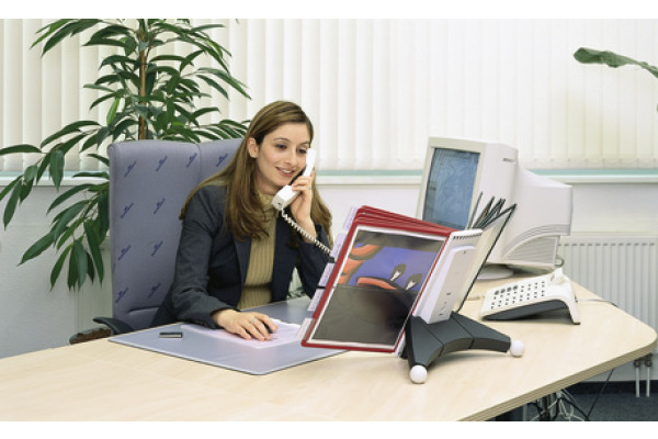 DURABLE Displaysystem SHERPA Table 10 563200 rot/schwarz, 10 Sichttafeln A4