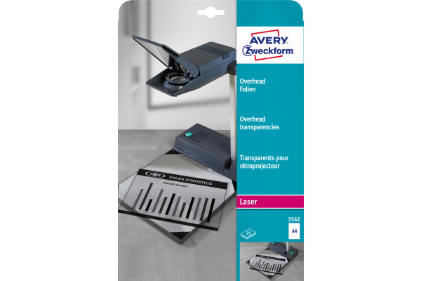 AVERY ZWECKFORM Laser Film 0.1mm A4 3562 25 Blatt
