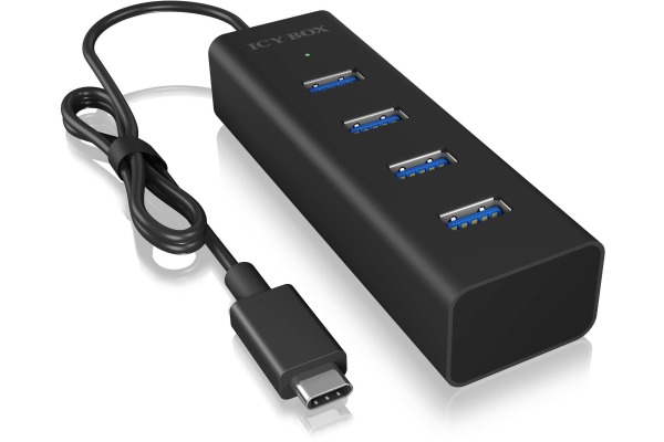 ICY BOX 4 Port Hub Type C USB 3.0 IB-HUB1409-C3 Aluminium black