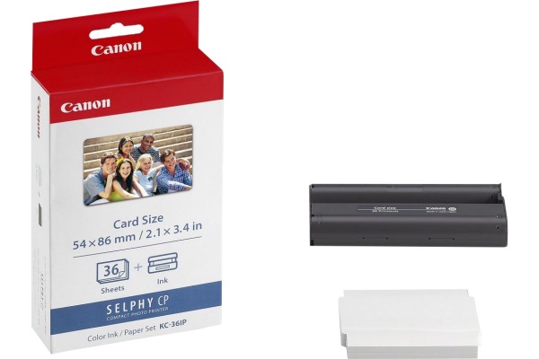 Canon Photo Paper 54 x 86mm weiß farbig 36 Blatt 54mm x 86mm (7739A001, KC-36IP)
