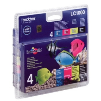Brother Tintenpatrone gelb, magenta, schwarz, cyan (LC-1000VALBP)