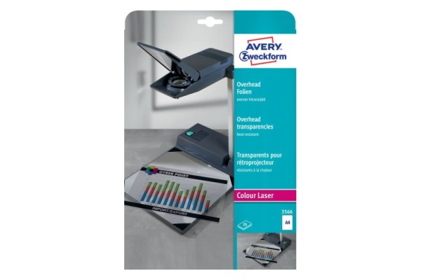 AVERY ZWECKFORM Overhead-Folien A4 3566 Farblaser, 0,13mm 20 Stk.