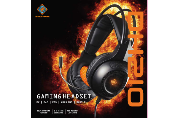 DELTACO Stereo Gaming Headset DH210 GAM-069 with LED