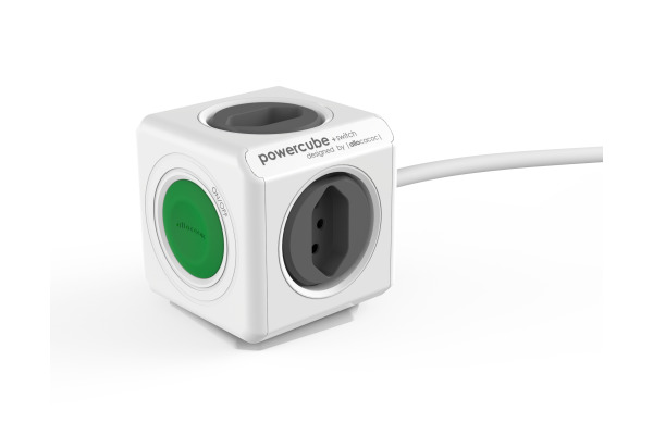 POWERCUBE Socket extend white/green 66.7791WS 4x Typ 13 plug