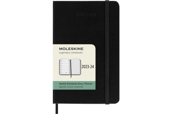 MOLESKINE Wochen-Notizkalender 23/24 56598856972 18M liniert HC schwarz