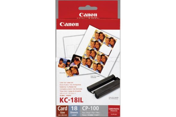 Canon Photo Paper 54 x 86mm weiß farbig 18 Blatt 54mm x 86mm (7740A001, KC-18IL)