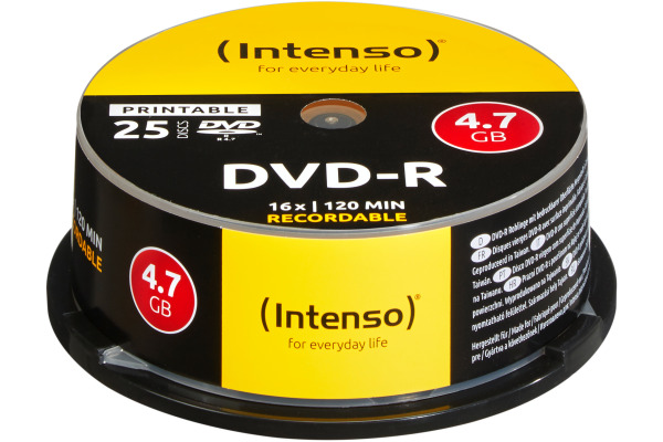 INTENSO DVD-R Cake Box 4.7 GB 4801154 16x Printable 25 Pcs