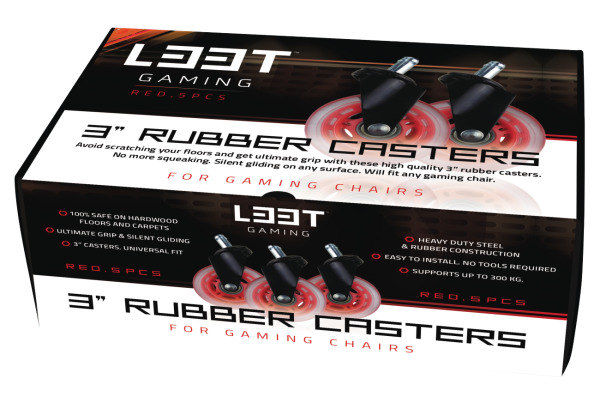 L33T Rubber wheels red, 5-pack 160530 for L33T chairs