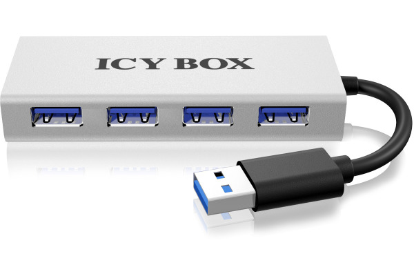 ICY BOX 4 Port Hub USB 3.0 IB-AC6104 Aluminium silver