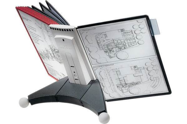 DURABLE Displaysystem SHERPA Table 10 563200 rot/schwarz, 10 Sichttafeln A4