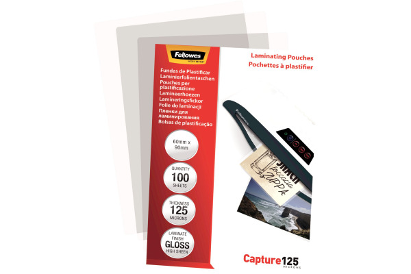 FELLOWES Laminiertasche 60x90mm 5397402 glanz, 125my 100 Stk