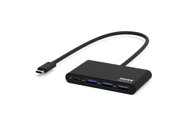 PORT USB Hub Type-C to USB 3.0 900122 black, 1x USB-C, 3x USB 3.0