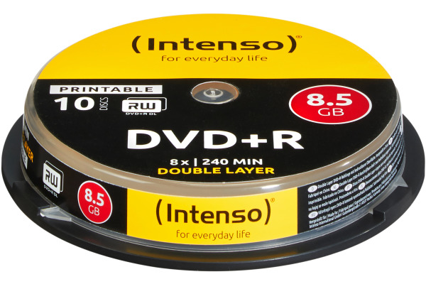INTENSO DVD+R Cake Box 8.5GB 4381142 8X DL print. 10 PCS
