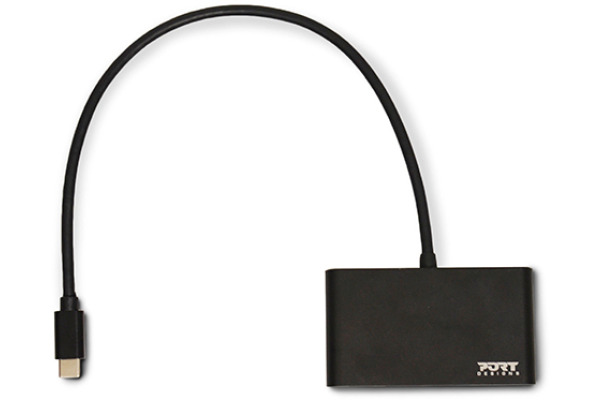 PORT USB Hub Type-C to USB 3.0 900122 black, 1x USB-C, 3x USB 3.0
