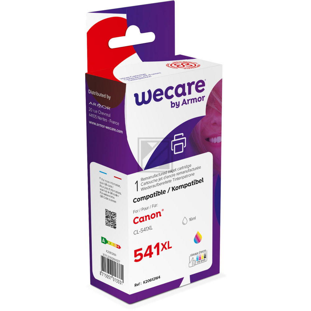 Wecare Tintenpatrone cyan/magenta/gelb (K20612W4) ersetzt CL-541XL